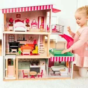 Casa de muñecas con piscina