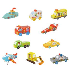 Kit papel origami 3d transportes